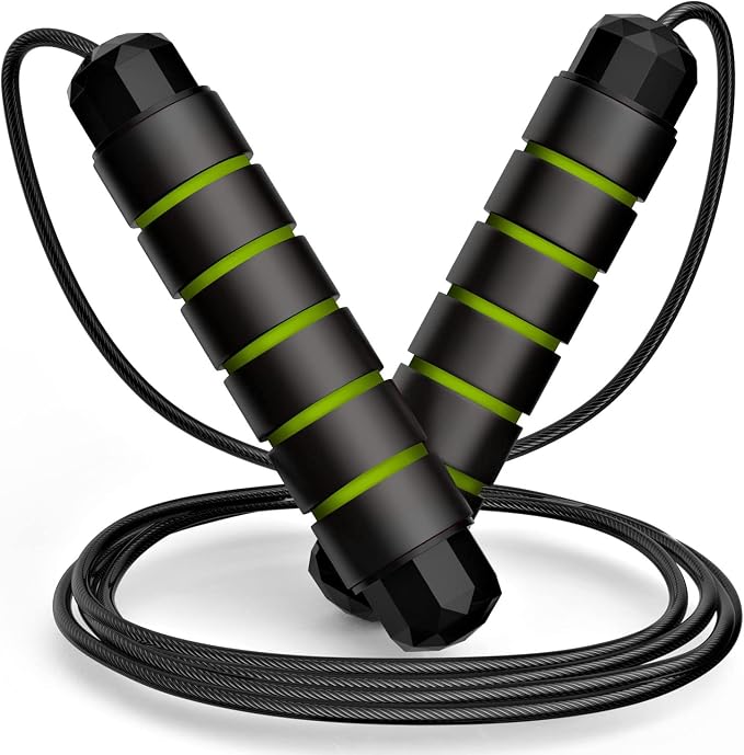 Corda De Pular Profissional Com Pegador Listrado - Verde